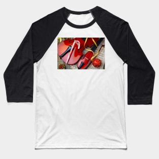 Two Violins And Candy Cane Baseball T-Shirt